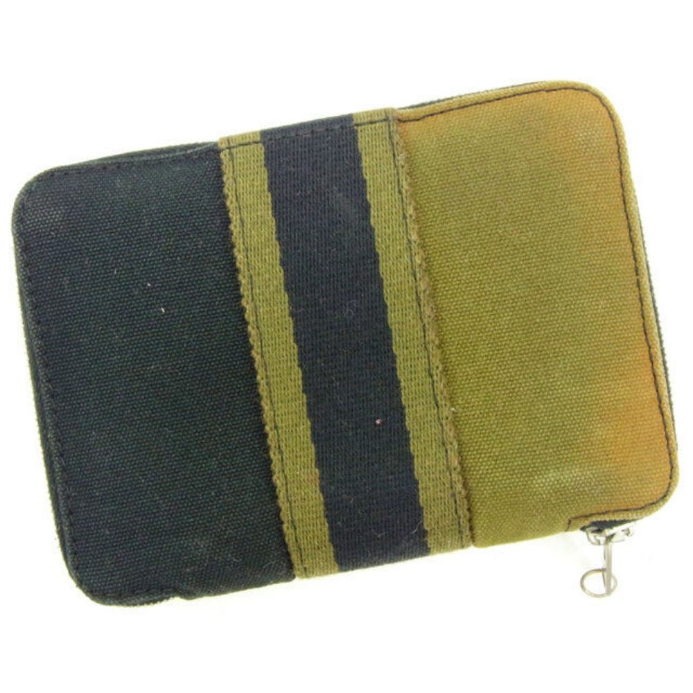 Hermes Wallet Purse Bifold Fourre Tout Black Green Woman Authentic Used Y5081